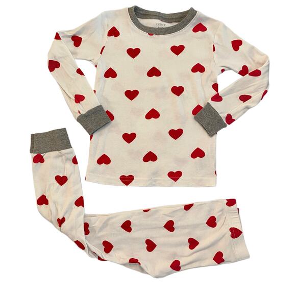 Boy or Girl Hearts Pajamas Carters Size 4 - Picture 1 of 2